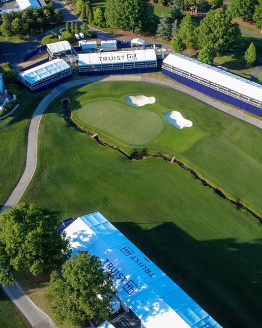 The 18th hole at Quail Hollow Club in Charlotte, North Carolina. Credit: The Truist Championship